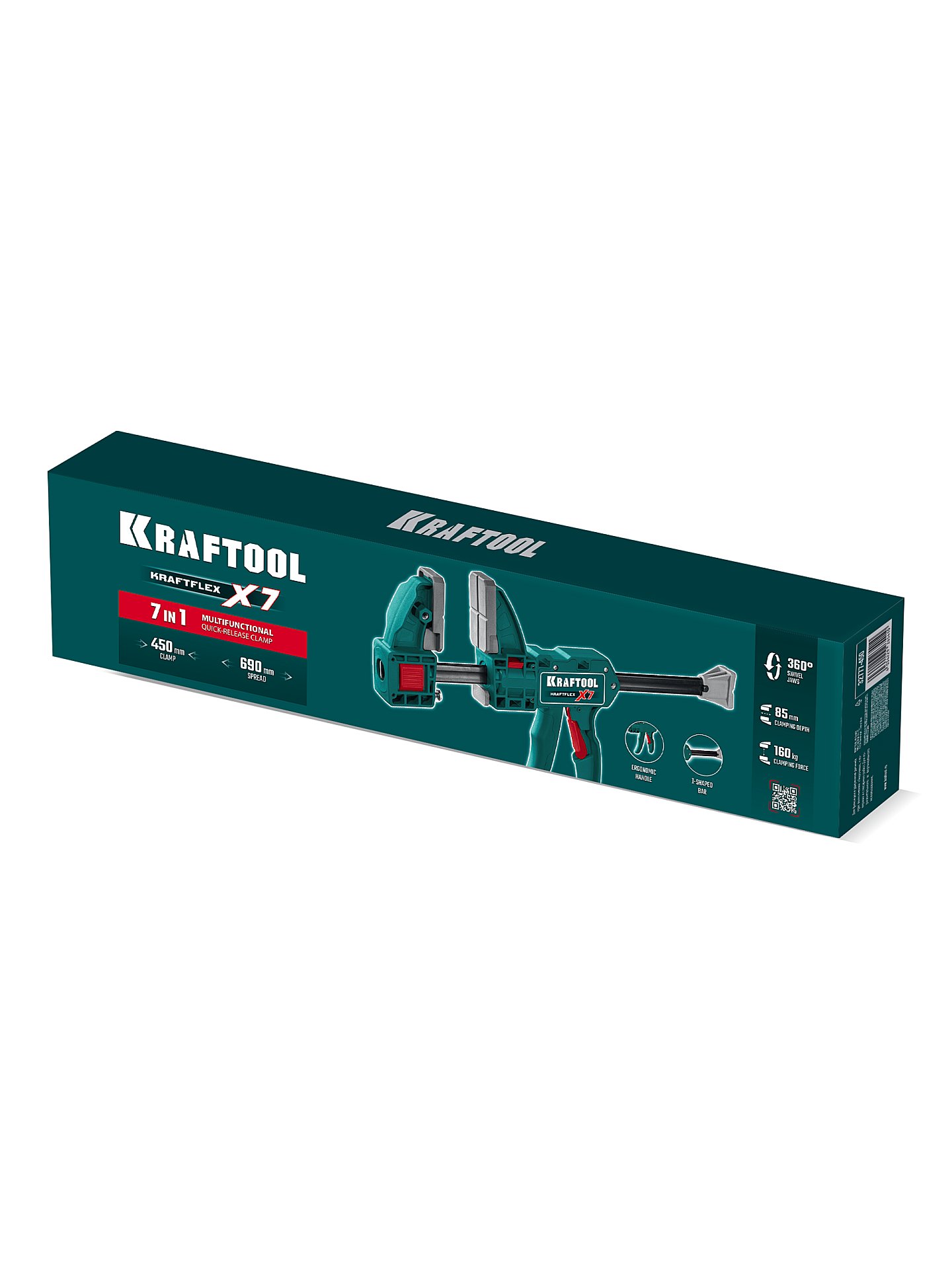 KRAFTOOL KRAFTFLEX X7 450, 450 х 85 мм, многофункциональная быстрозажимная струбцина (32777-450)