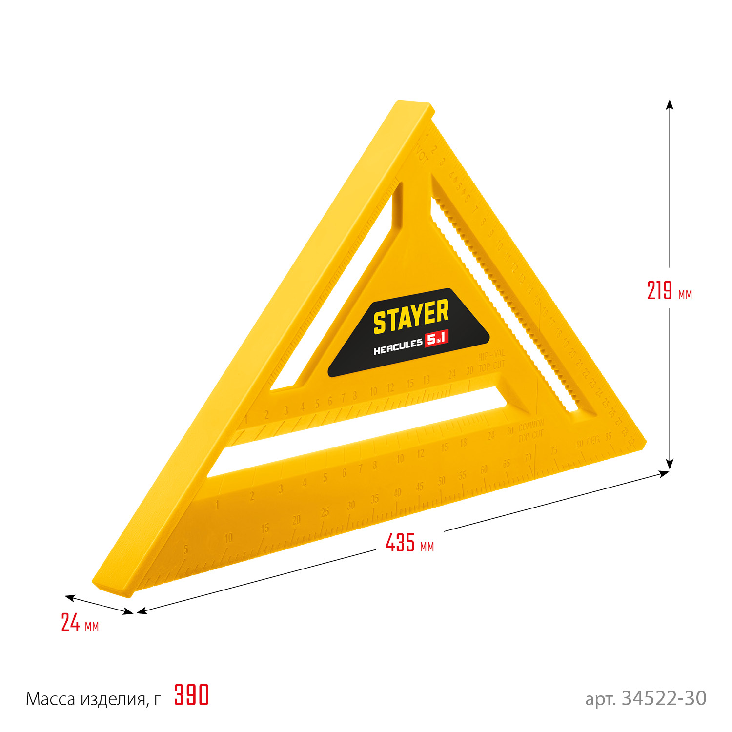 STAYER 305 мм, 5-в-1, универсальный кровельный пластиковый угольник (34522-30)