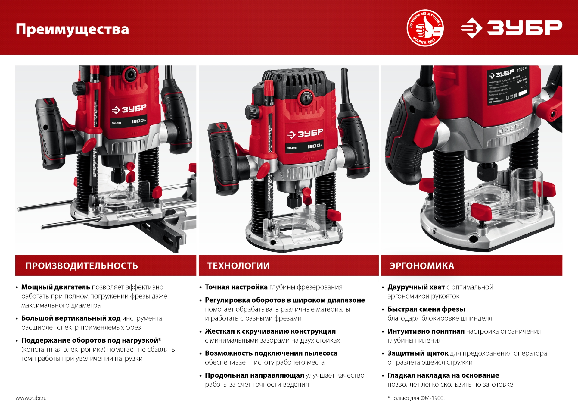 ЗУБР 1650 Вт, 50 мм, универсальный фрезер (ФМ-1650)
