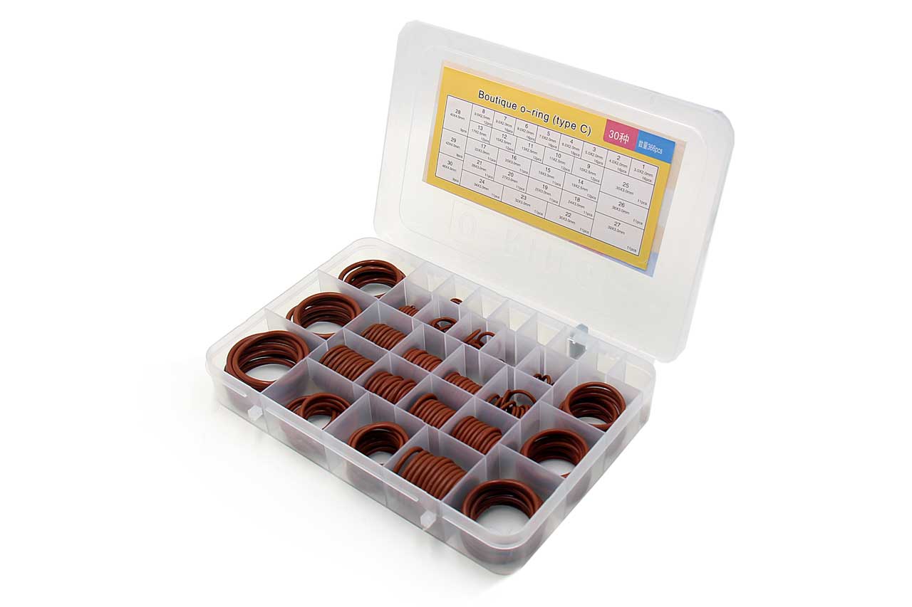 Набор колец фторкаучуковых уплотнительных O-Ring FKM75 Метр. 366 шт