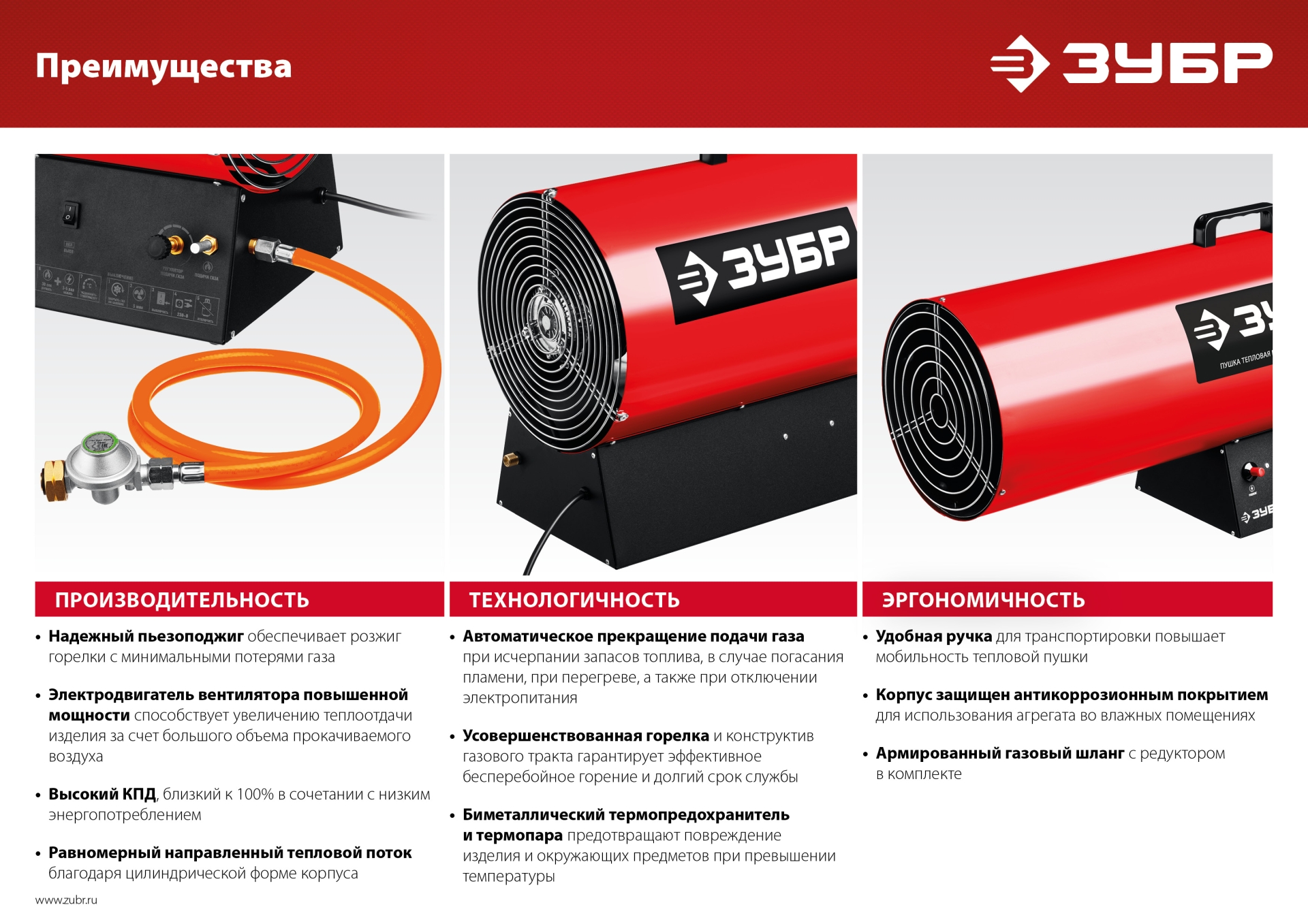 ЗУБР 80 кВт, газовая тепловая пушка (ТПГ-80)