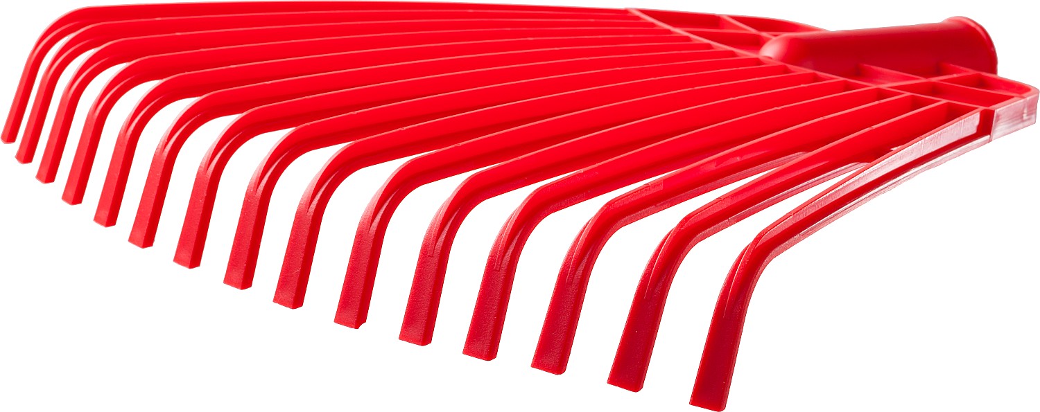 GRINDA GQ-15, 15 плоских зубцов размеры 350 х 40 х 310 мм, без черенка, первичный полиэтилен, веерные грабли (421879)