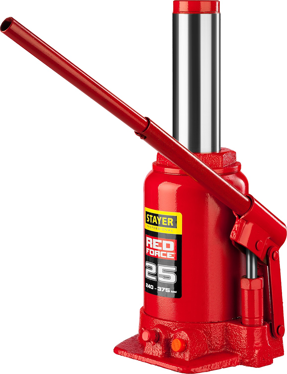 STAYER RED FORCE, 25 т, 240 - 375 мм, бутылочный гидравлический домкрат, Professional (43160-25)