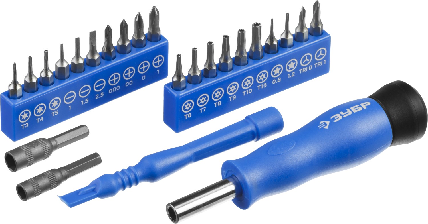 ЗУБР 24 предм., отвертка для точных работ с насадками, Профессионал (25648-H24)