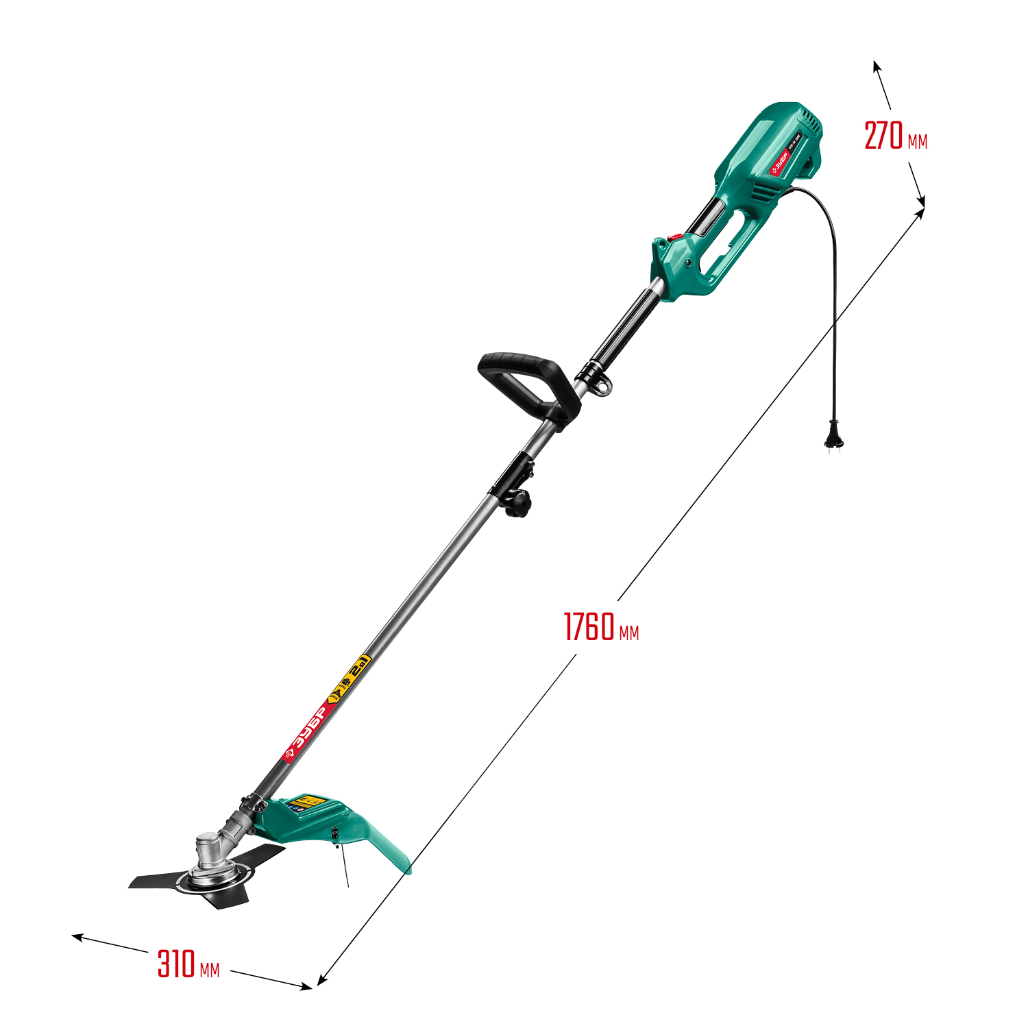 ЗУБР 1300 Вт, ш/с 38 см, сетевой триммер (КСВ-38-1300)