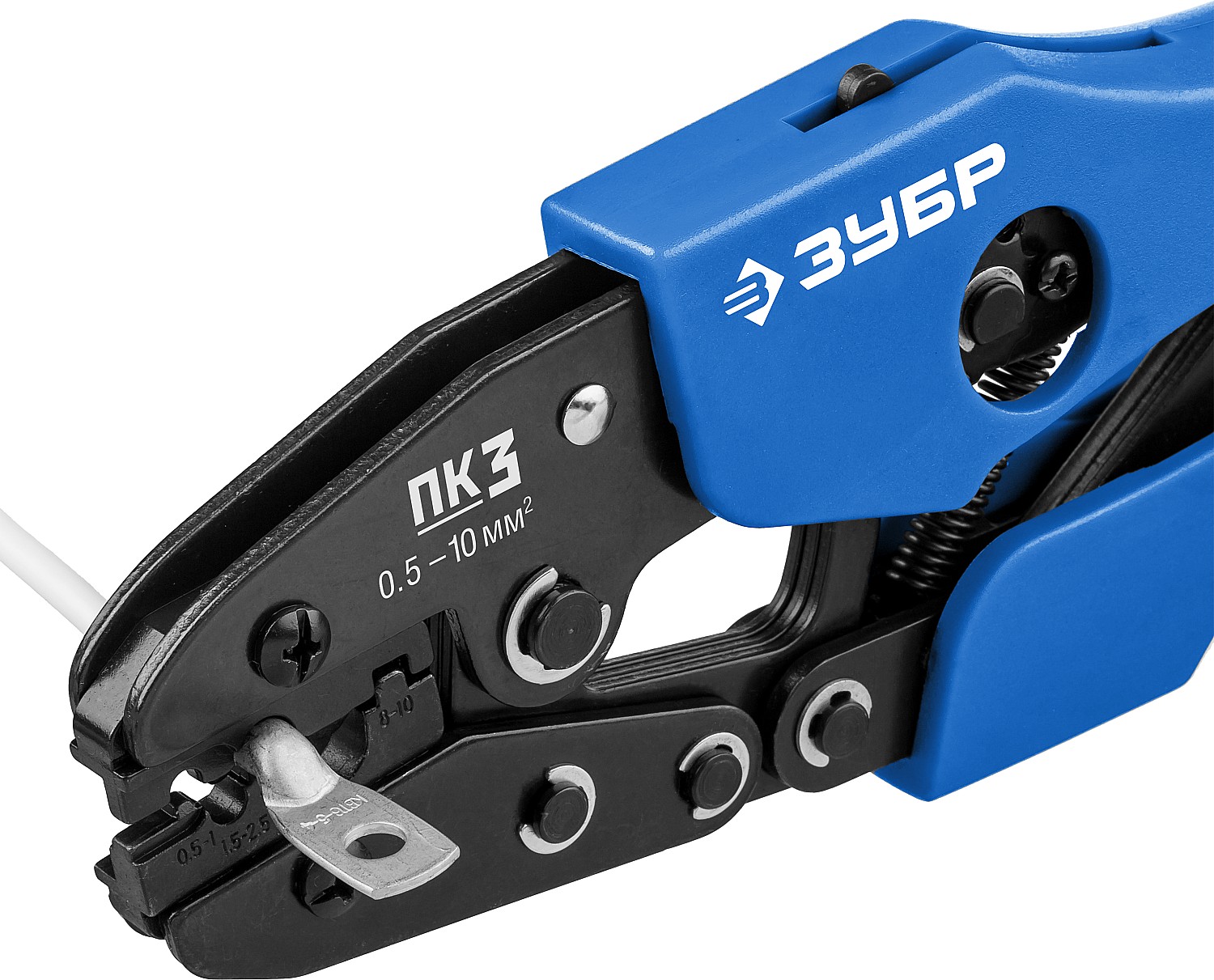 ЗУБР ПК-3, 0.5 - 10 мм2, пресс-клещи для медных наконечников и гильз, Профессионал(45456-3)