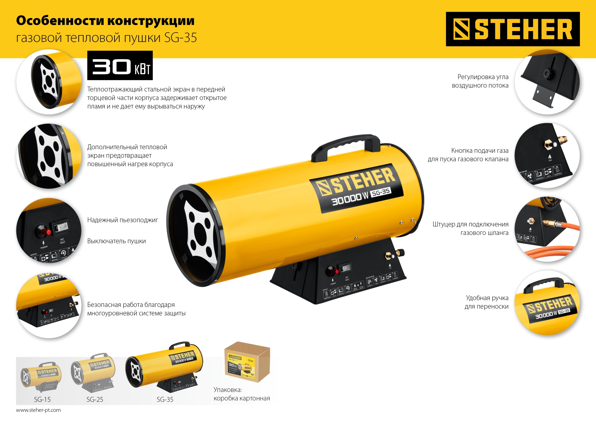 STEHER 30 кВт, газовая тепловая пушка (SG-35)