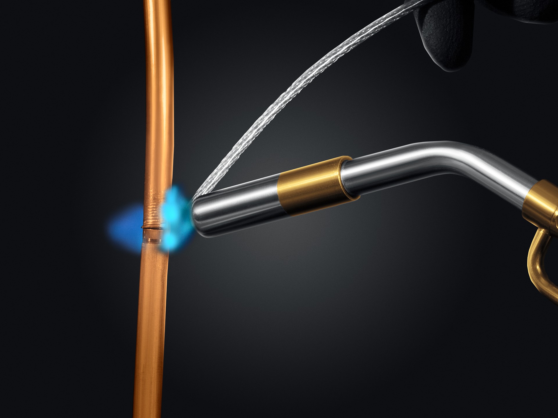 KRAFTOOL KF-9000, с пьезоподжигом на баллон турбо нагрев + 30% 2000°C, Газовая горелка Blue Fire (55510)