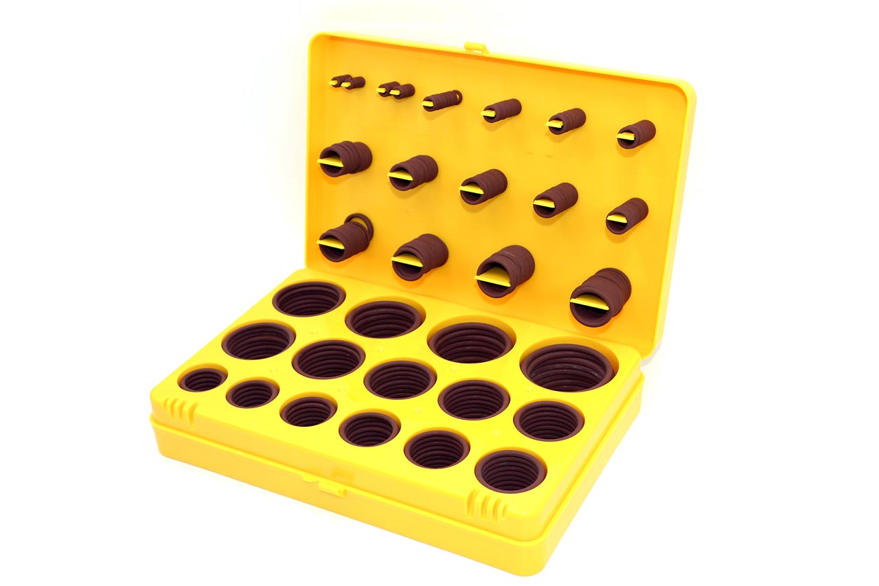 Набор колец фторкаучуковых уплотнительных O-Ring FKM75 Метр. 366 шт