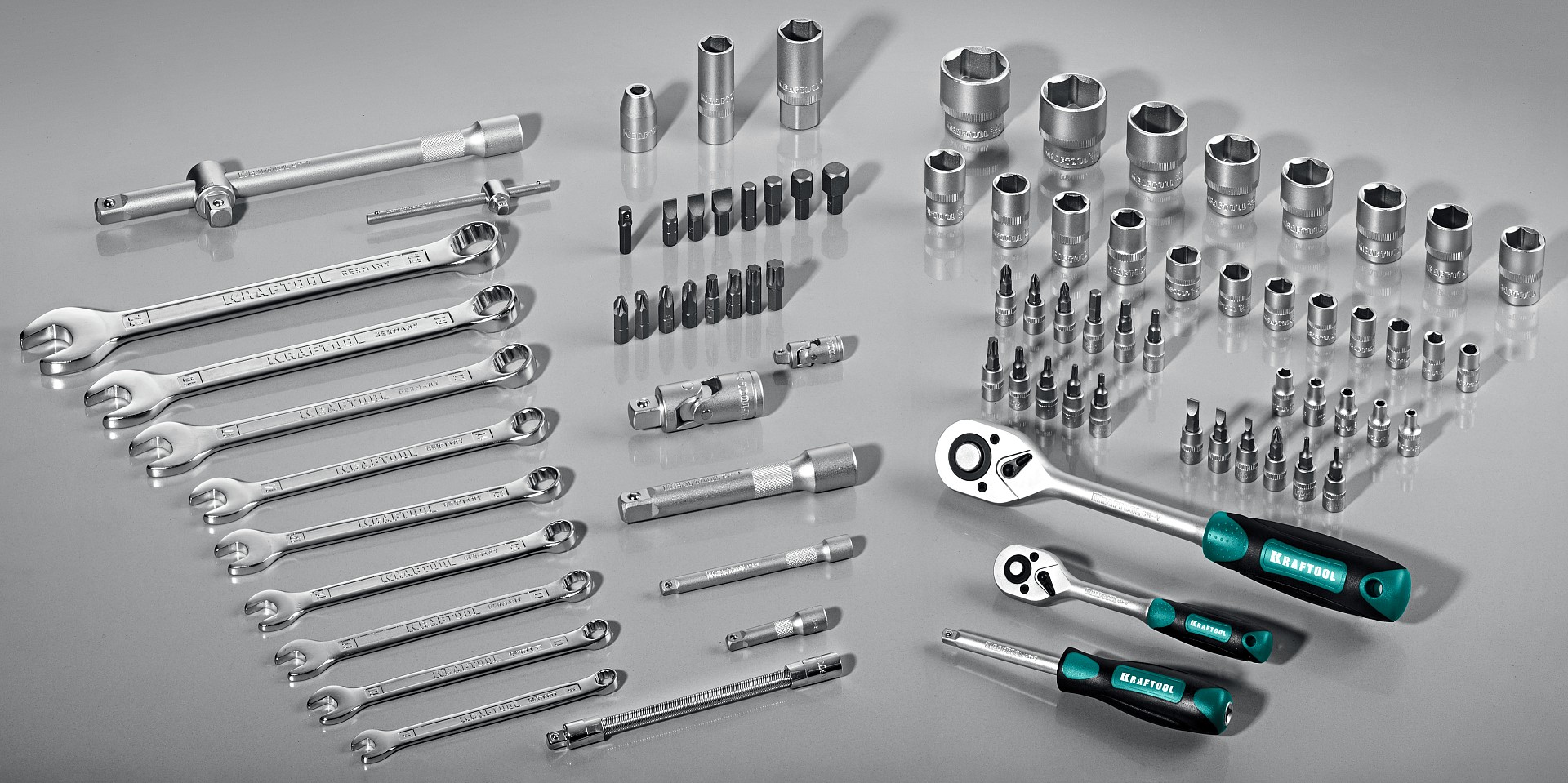 KRAFTOOL X-Drive 82, 82 предм., (1/2″+1/4″), универсальный набор инструмента (27887-H82)