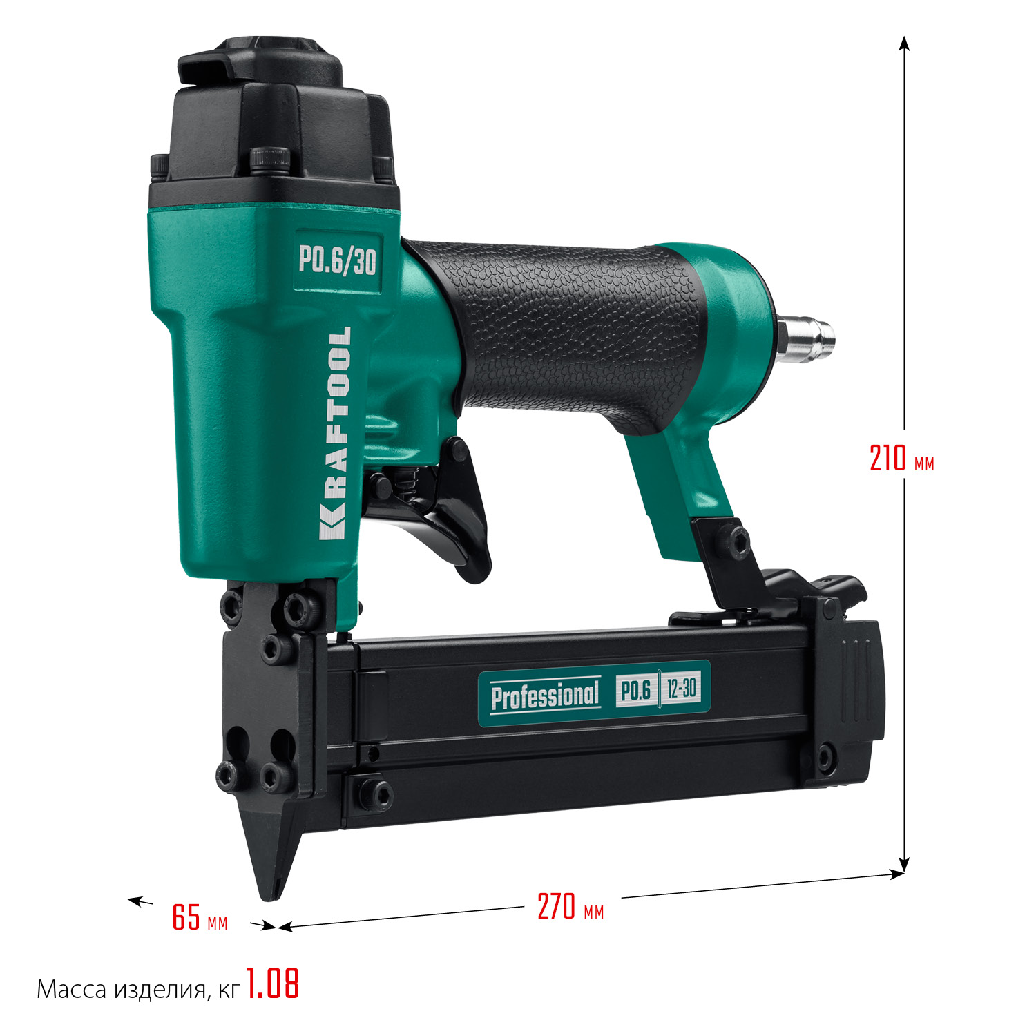 KRAFTOOL P0.6/30 пневматический нейлер для шпилек 23Ga тип P0.6 (12-30 мм), (31963)