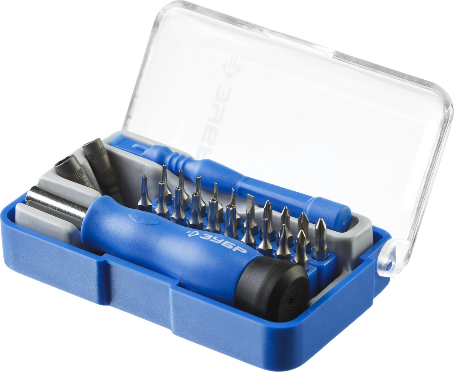 ЗУБР 24 предм., отвертка для точных работ с насадками, Профессионал (25648-H24)