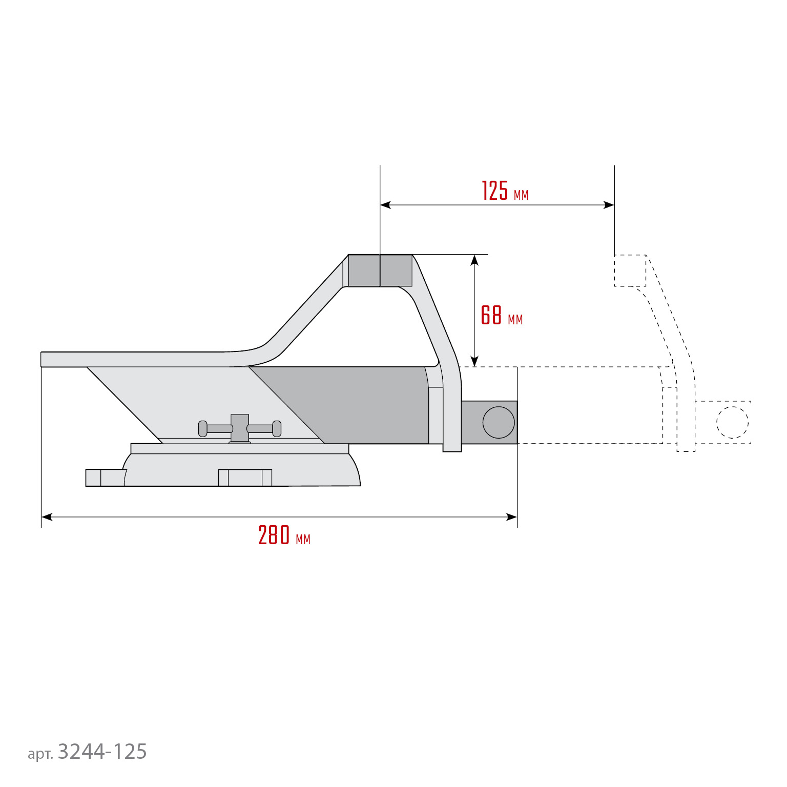 СИБИН 125 мм, Стальные слесарные тиски (3244-125)
