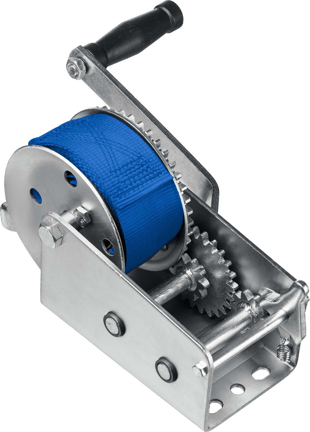ЗУБР 0.9 т, 10 м, ручная барабанная тяговая ленточная лебедка, Профессионал (43115-0.9)