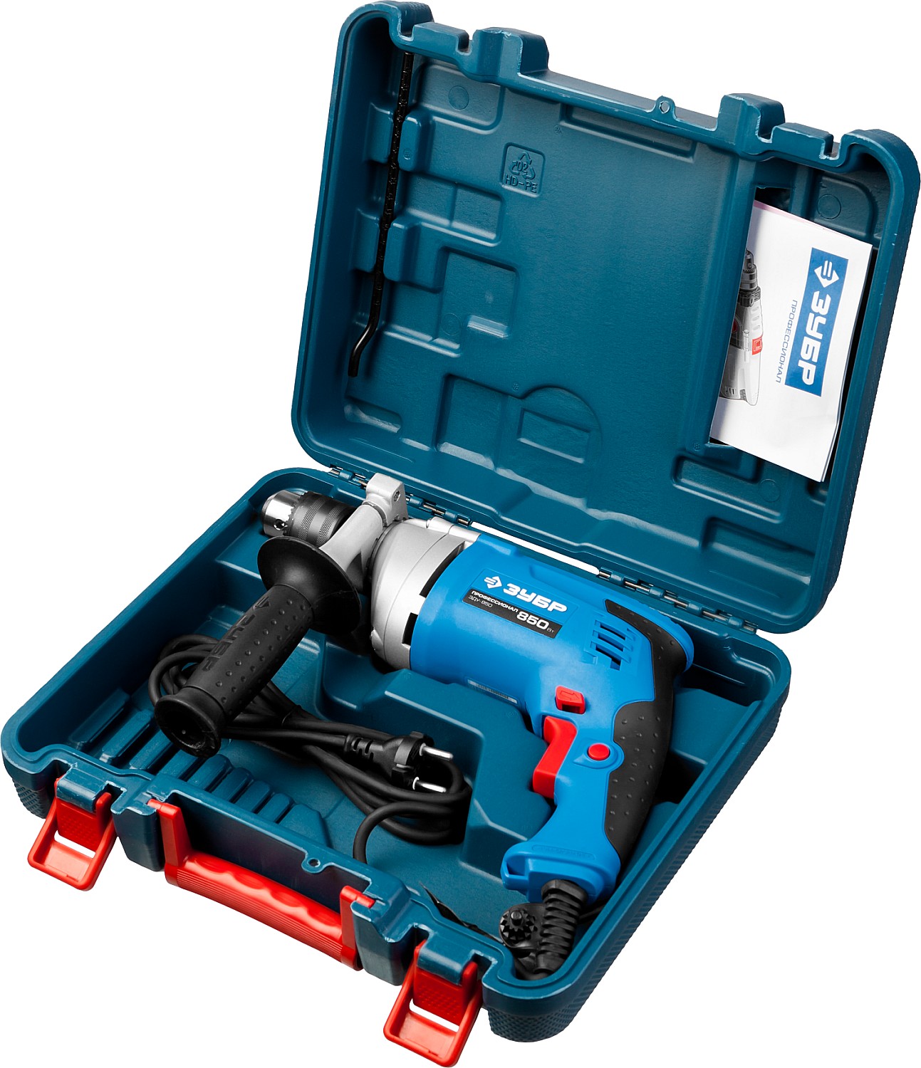 ЗУБР 850 Вт, 13 мм, ударная дрель, мет. корпус, кейс, Профессионал (ЗДУ-850 ЭРМКМ2)