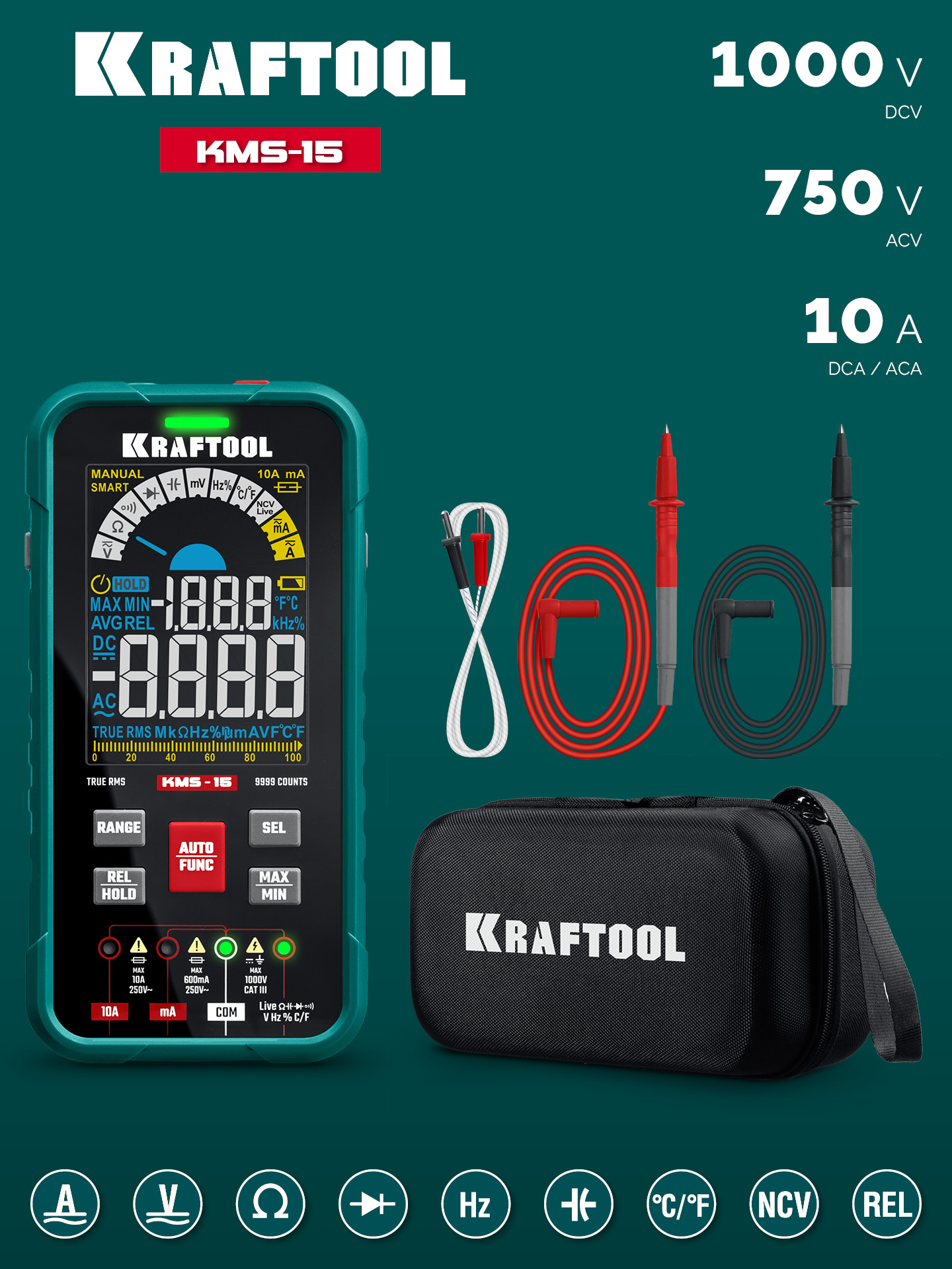 KRAFTOOL KMS-15 смарт-мультиметр цифровой (59870)