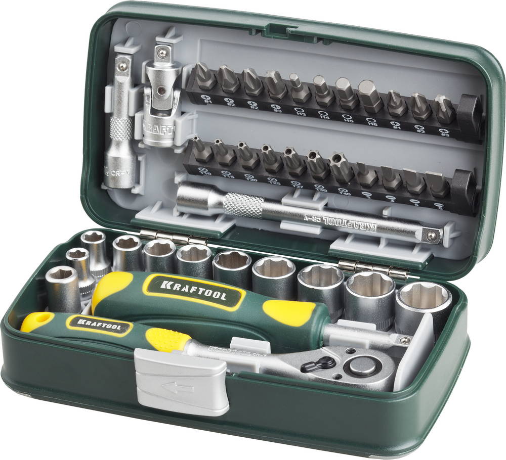 KRAFTOOL X-Drive 38, 38 предм., универсальный набор инструмента (27970-H38)