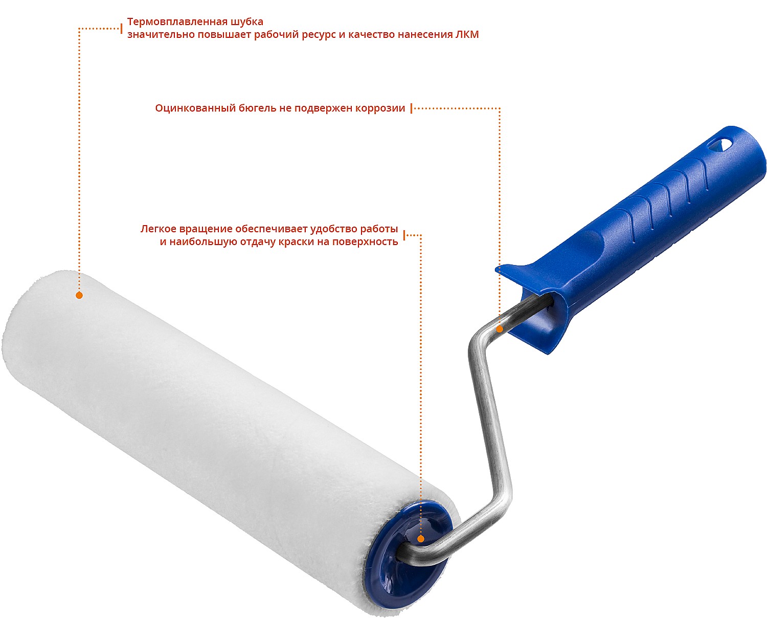 ЗУБР ВЕЛЮР, 8 х 240 мм, бюгель 8 мм, ворс 4 мм, 50% акрил, 50% шерсть, для лаков и эмалей, малярный валик, Профессионал (03514-18)