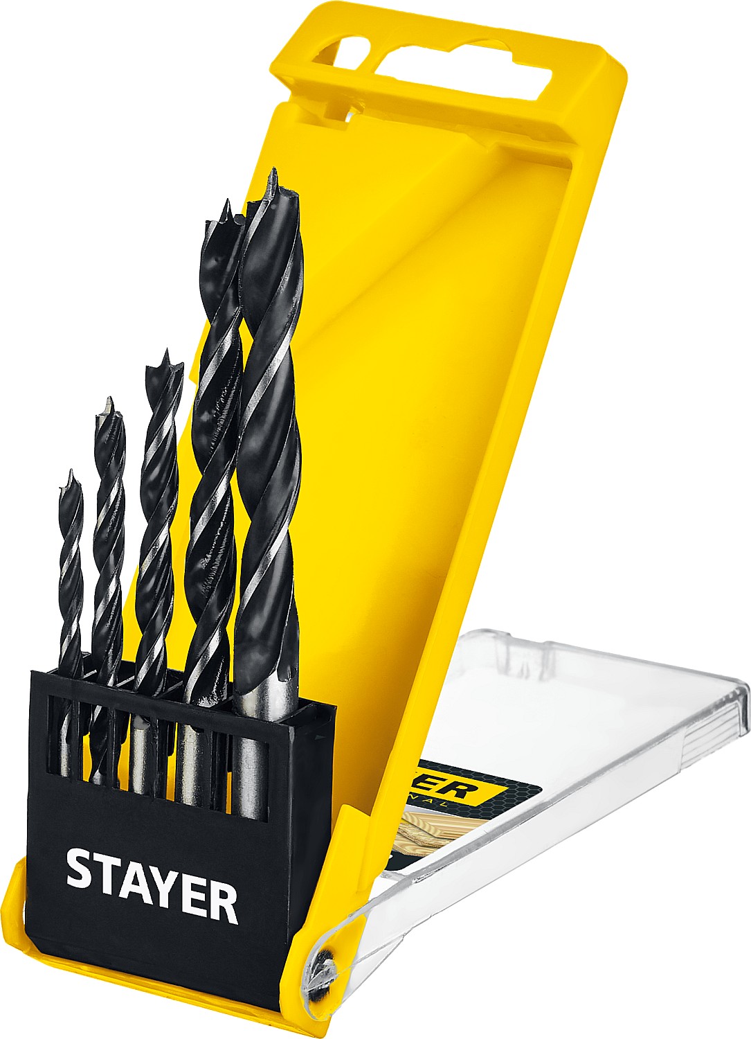 STAYER M-type, 5 шт: 4-5-6-8-10 мм, набор сверл спиральных по дереву (2942-H5)