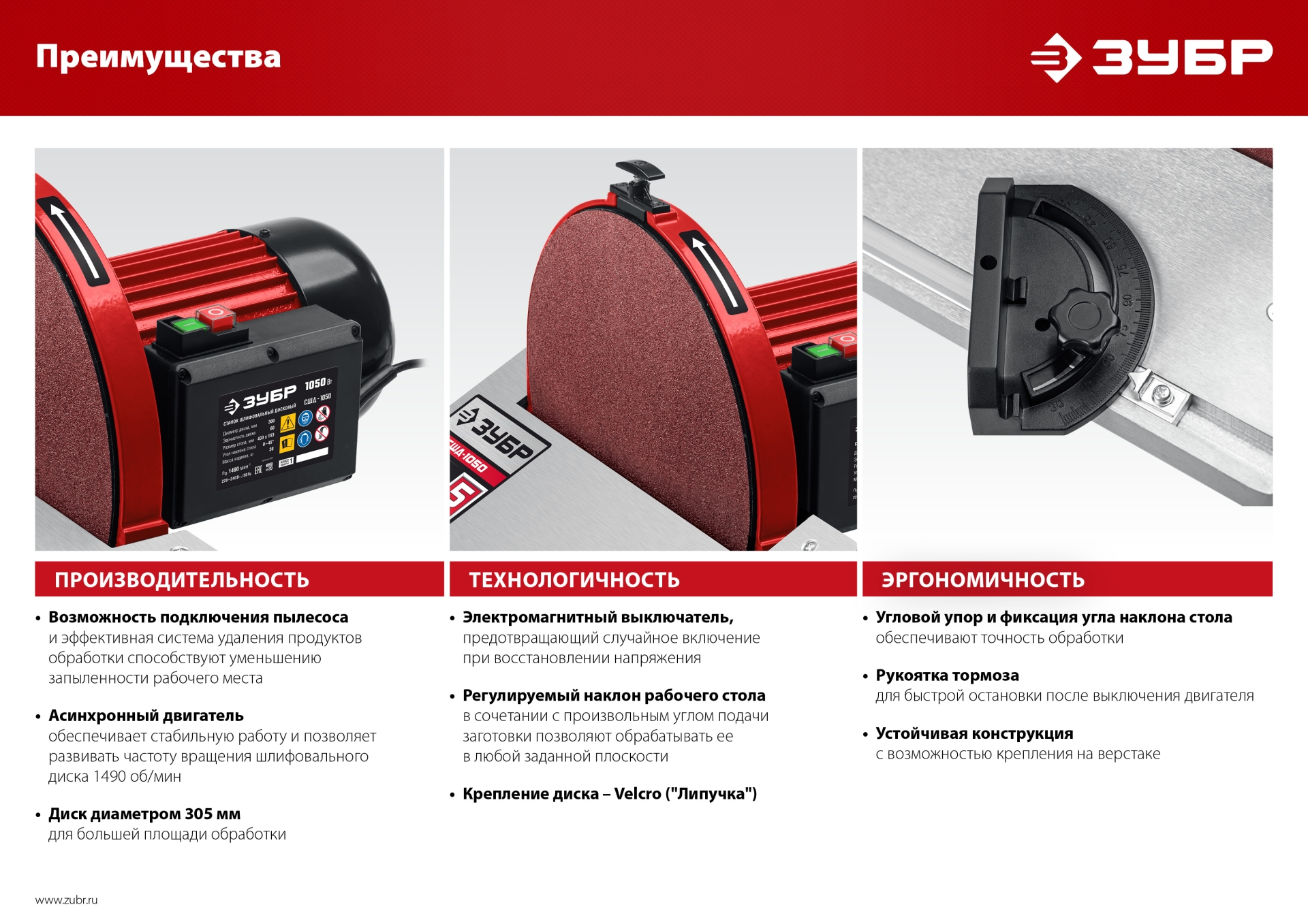 ЗУБР d 305 мм, 1050 Вт, шлифовальный дисковый станок (СШД-1050)