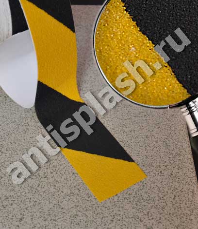 Slip-Stop, средней зернистости, 150 мм черный-желтый 18,3м