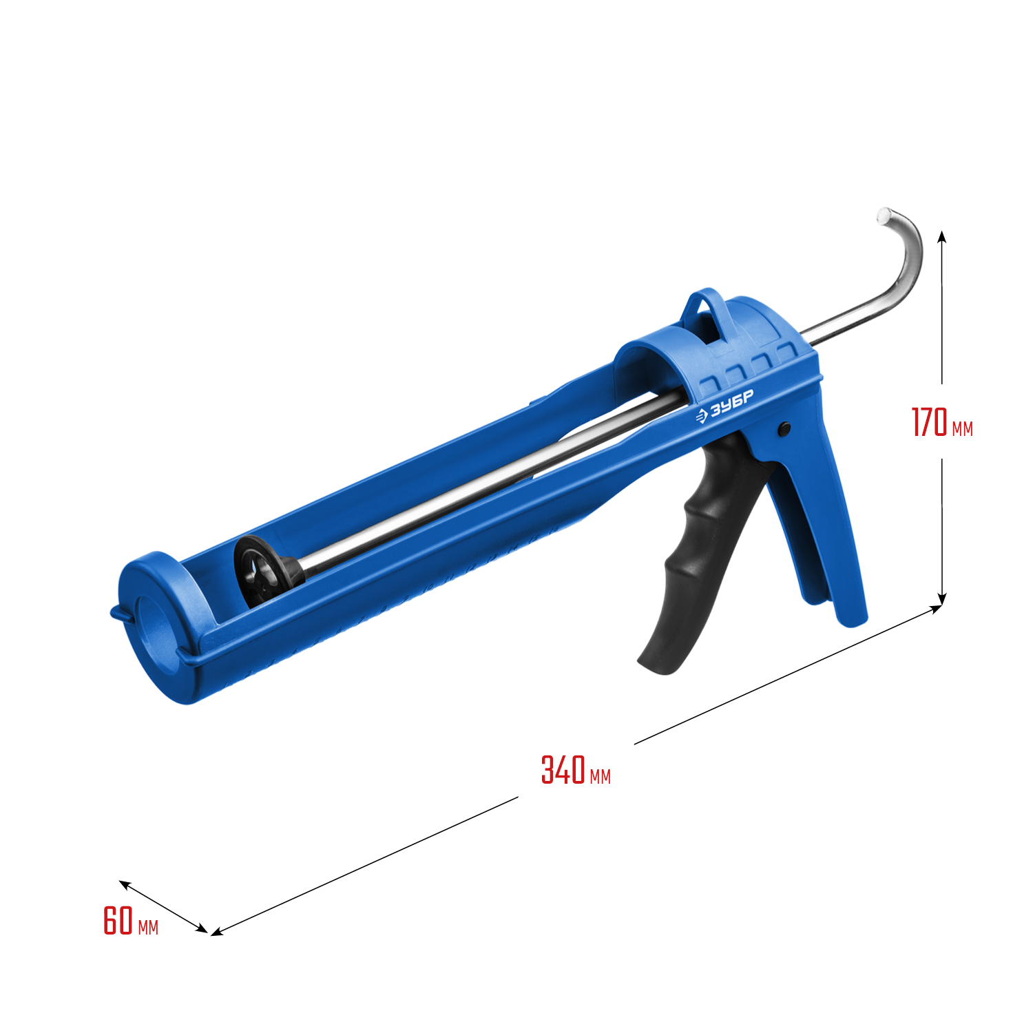 ЗУБР 310 мл, антикапельная система, легкий полукорпусной пистолет для герметика (06627)