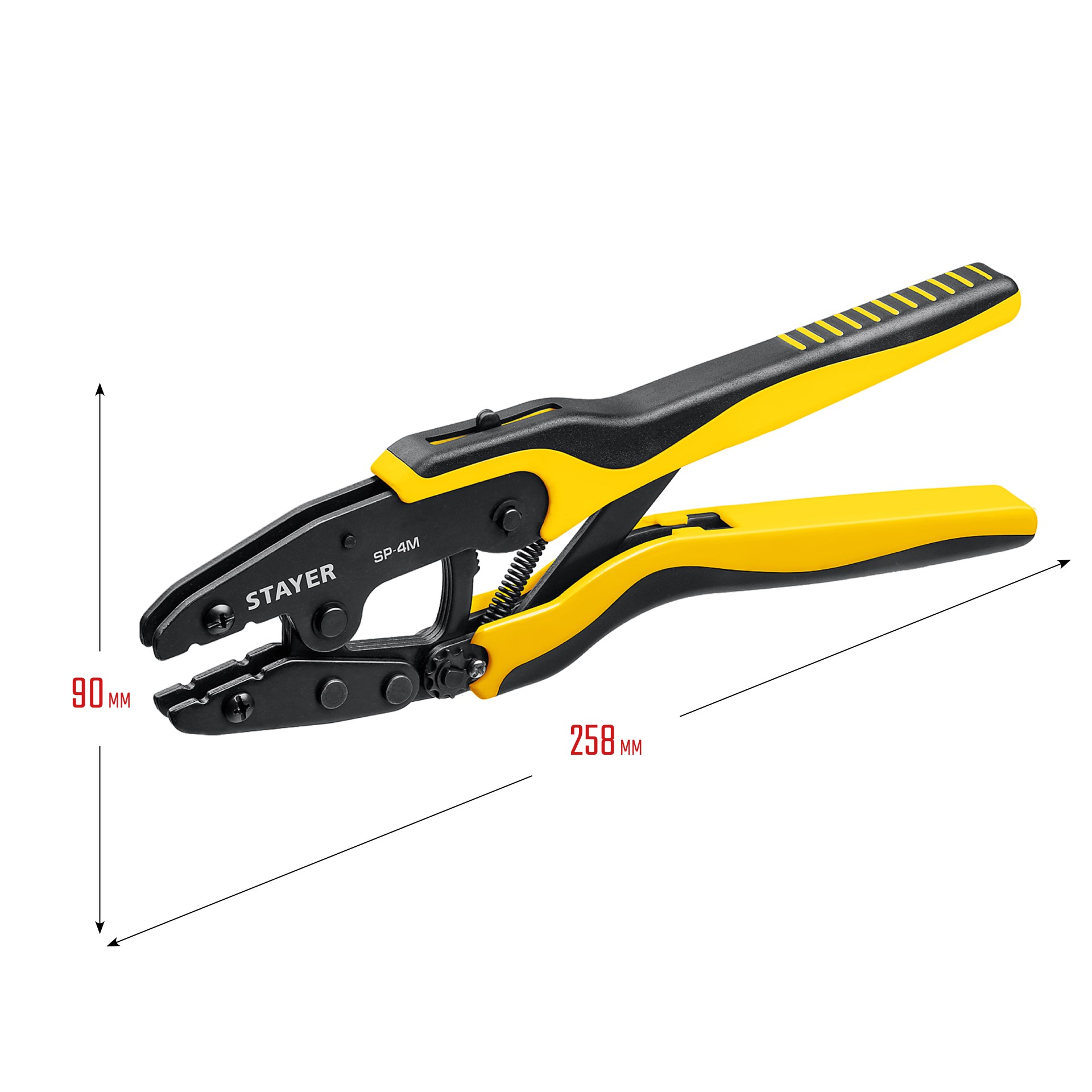 STAYER SP-4M, 4 матрицы в сумке-чехле, пресс-клещи для кабельных наконечников, Professional (45445)