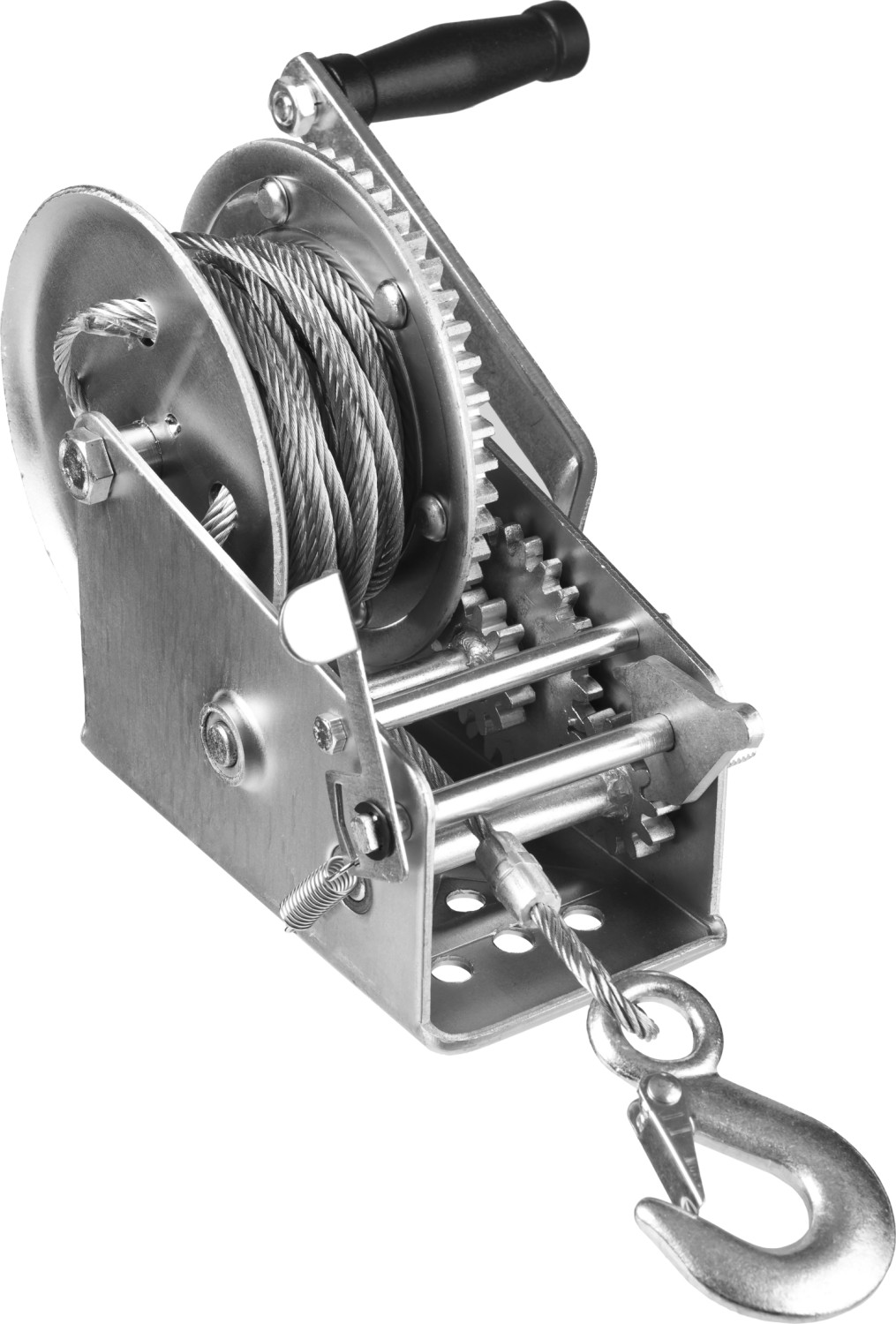 ЗУБР 1.1 т, 8 м, ручная барабанная тяговая тросовая лебедка, Профессионал (43113-1.1)