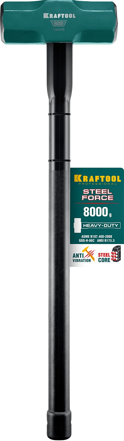 KRAFTOOL Steel FORCE, 8 кг, кувалда со стальной удлинённой обрезиненной рукояткой (2009-8)