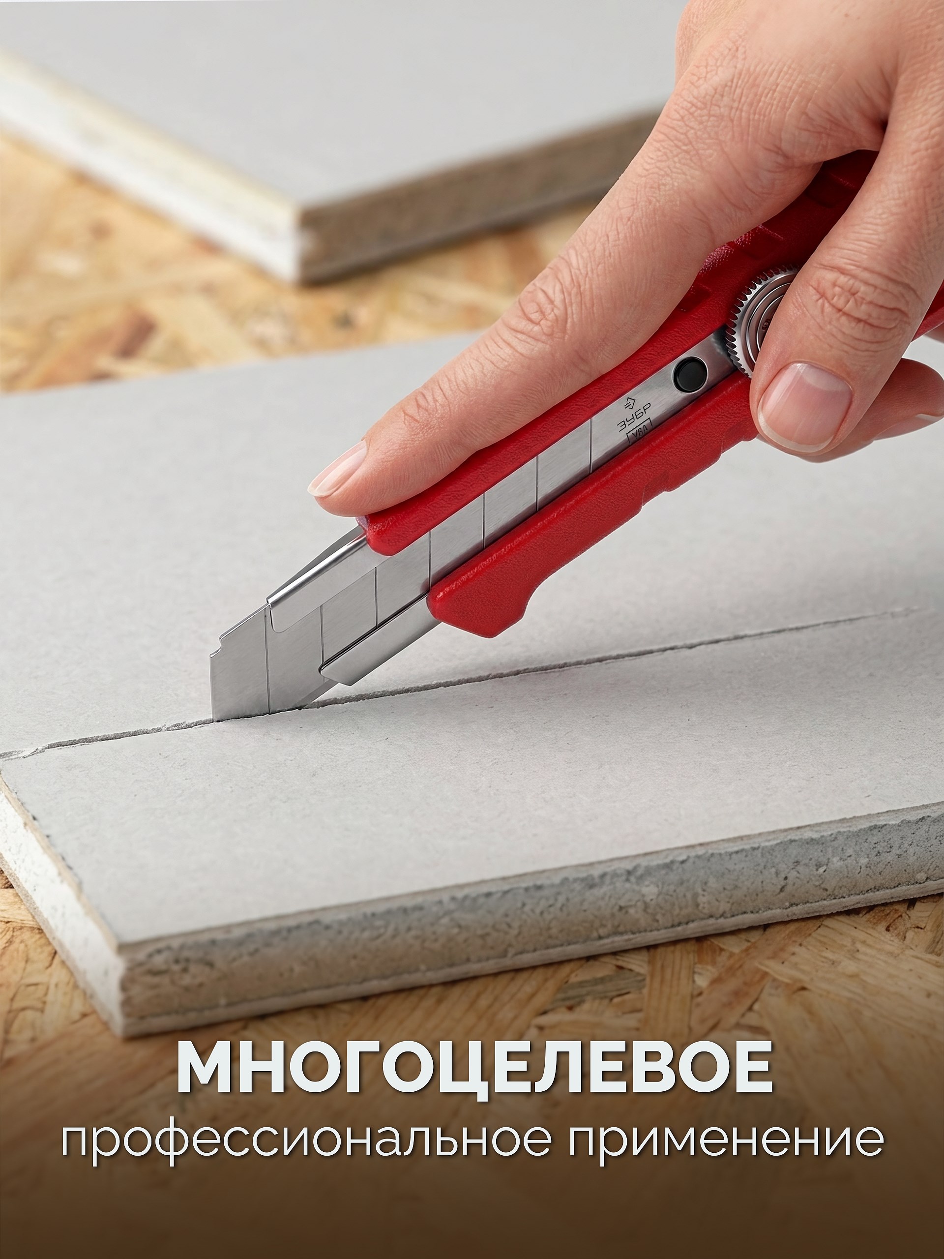 ЗУБР М-18, 18 мм, нож из АБС пластика с винтовым фиксатором (09153)