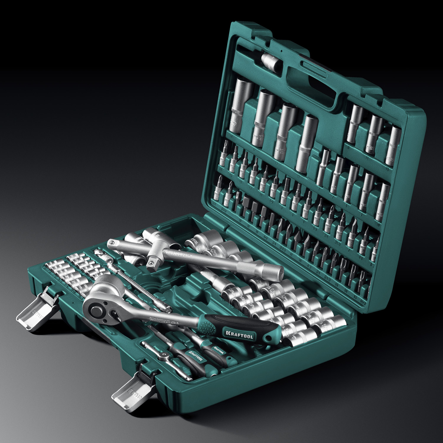 KRAFTOOL X-Drive 94, 94 предм., (1/2″+1/4″), универсальный набор инструмента (27883-H95)