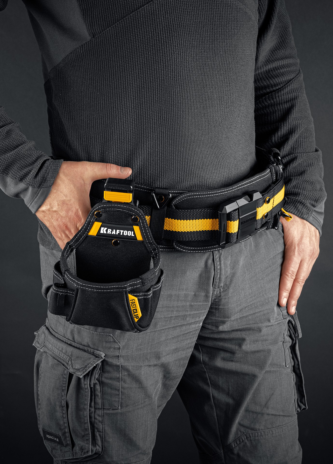 KRAFTOOL KP-5 поясная сумка с быстросъёмным креплением FastClip, 150 х 190 мм (38778)