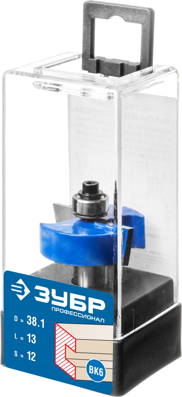 ЗУБР 38.1 x 13 мм, хвостовик 12 мм, фреза фальцевая, Профессионал (28758-38.1-12)