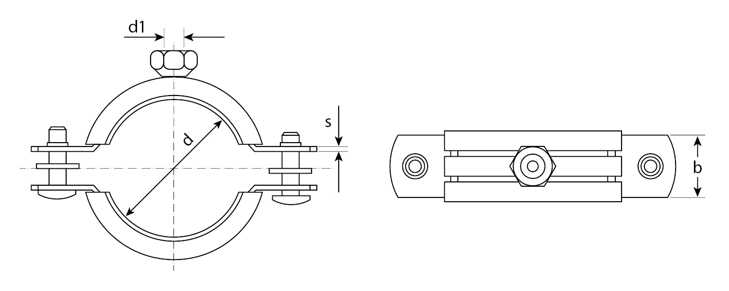 ЗУБР 2″, цинк, 7 шт, трубный хомут с гайкой (37850-59-65)