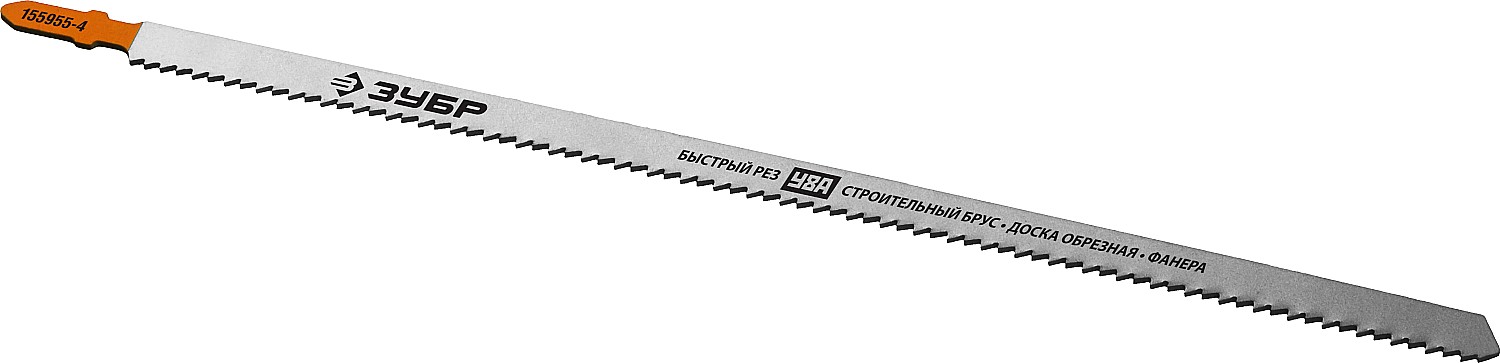 ЗУБР T225B, 2 шт, 225 мм / 3 мм, T-хвост., У8А сталь, по дереву и строительному брусу, полотна для лобзика, Профессионал (155955-4)