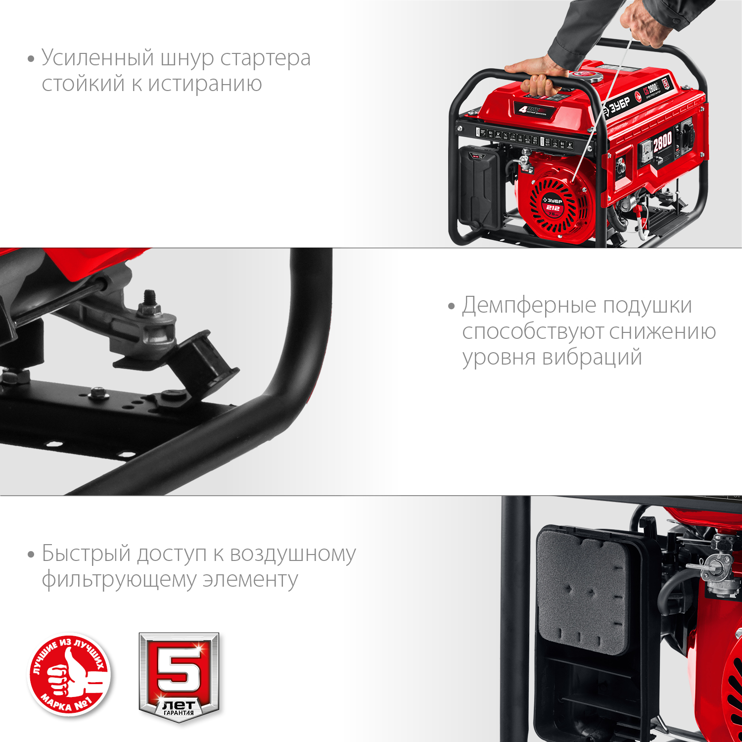 ЗУБР 2800 Вт, бензиновый генератор (СБ-2800)