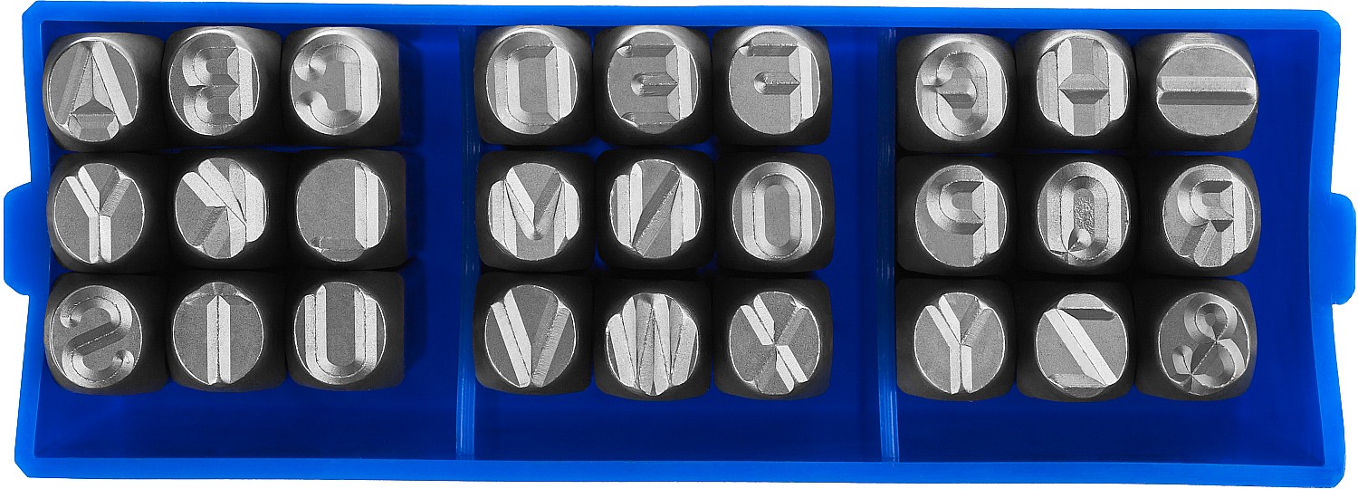 ЗУБР 8 мм, латиница, штамповочные буквенные клейма, Профессионал (21505-08)