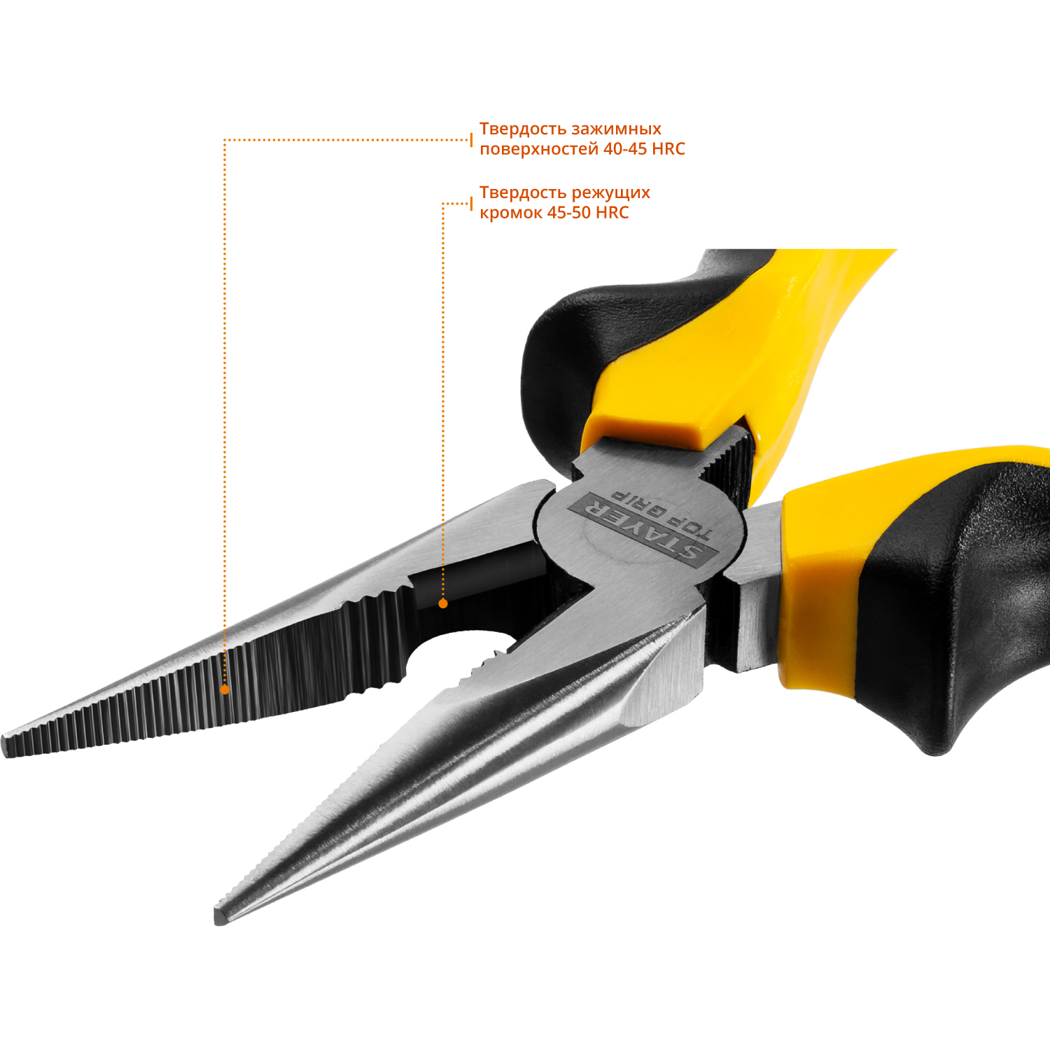 STAYER TOPGrip, 160 мм, тонкогубцы (2205-3-16)