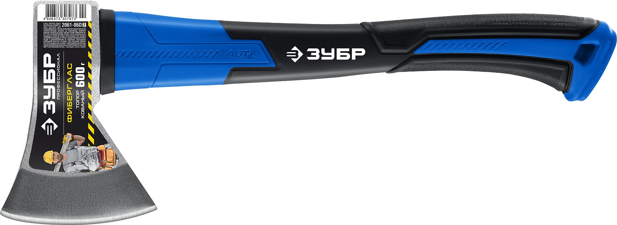 ЗУБР Фибергласс Плюс, 600/900 г, с чехлом, 380 мм, кованый топор, Профессионал (2061-06D)