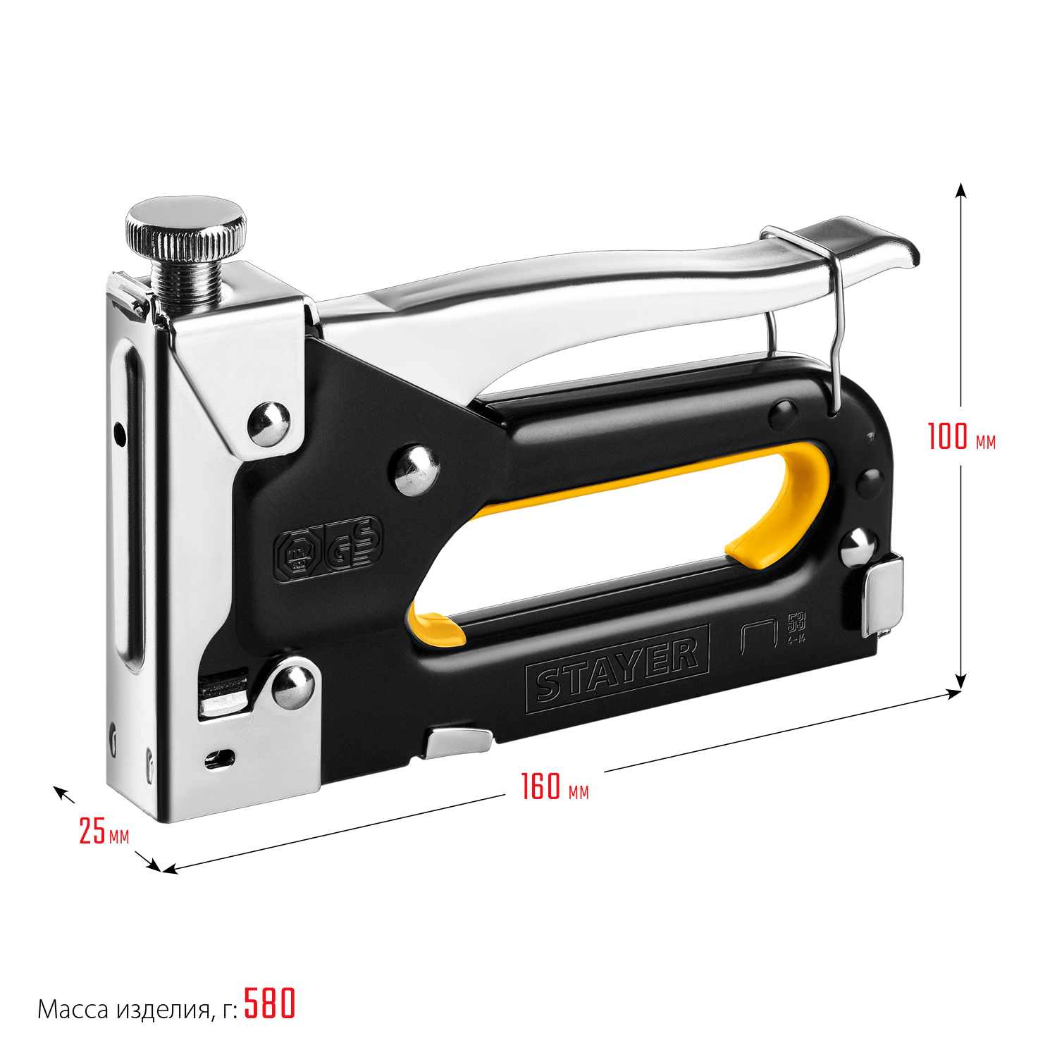 STAYER Max-53, тип 53 (A/10/JT21) 23GA (4 - 14 мм), стальной степлер (31501)