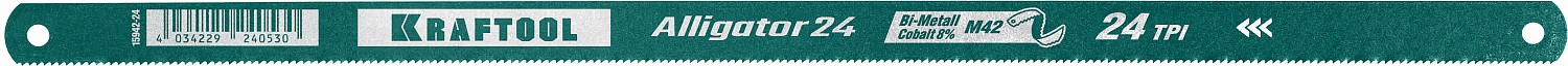 KRAFTOOL Alligator-24, 24 TPI, 300 мм, биметаллическое гибкое полотно по металлу (15942-24)