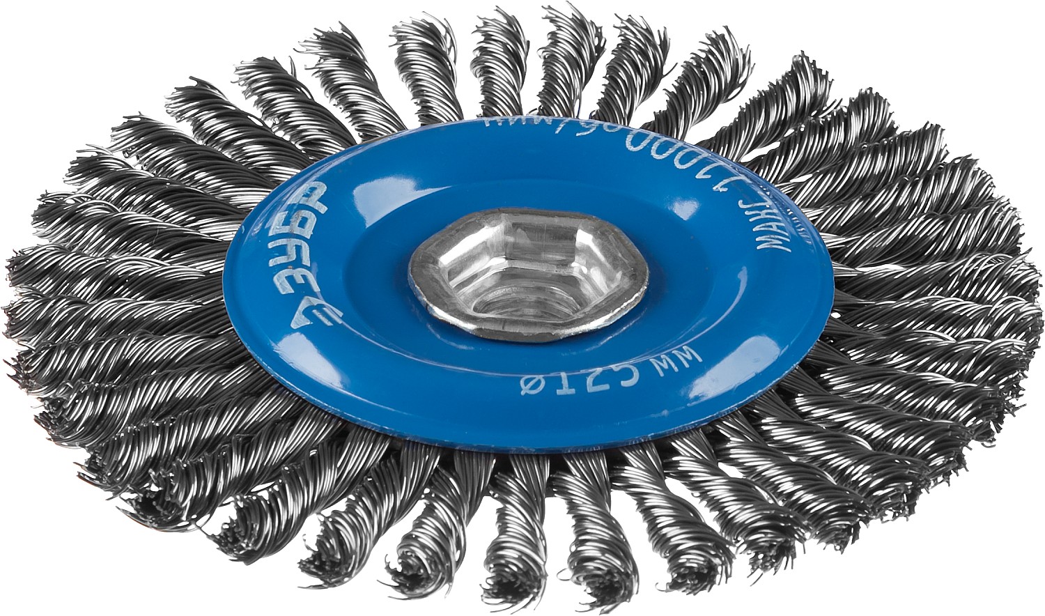 ЗУБР 125 мм, стальная проволоки 0.5 мм, щетка дисковая для УШМ, Профессионал (35192-125)