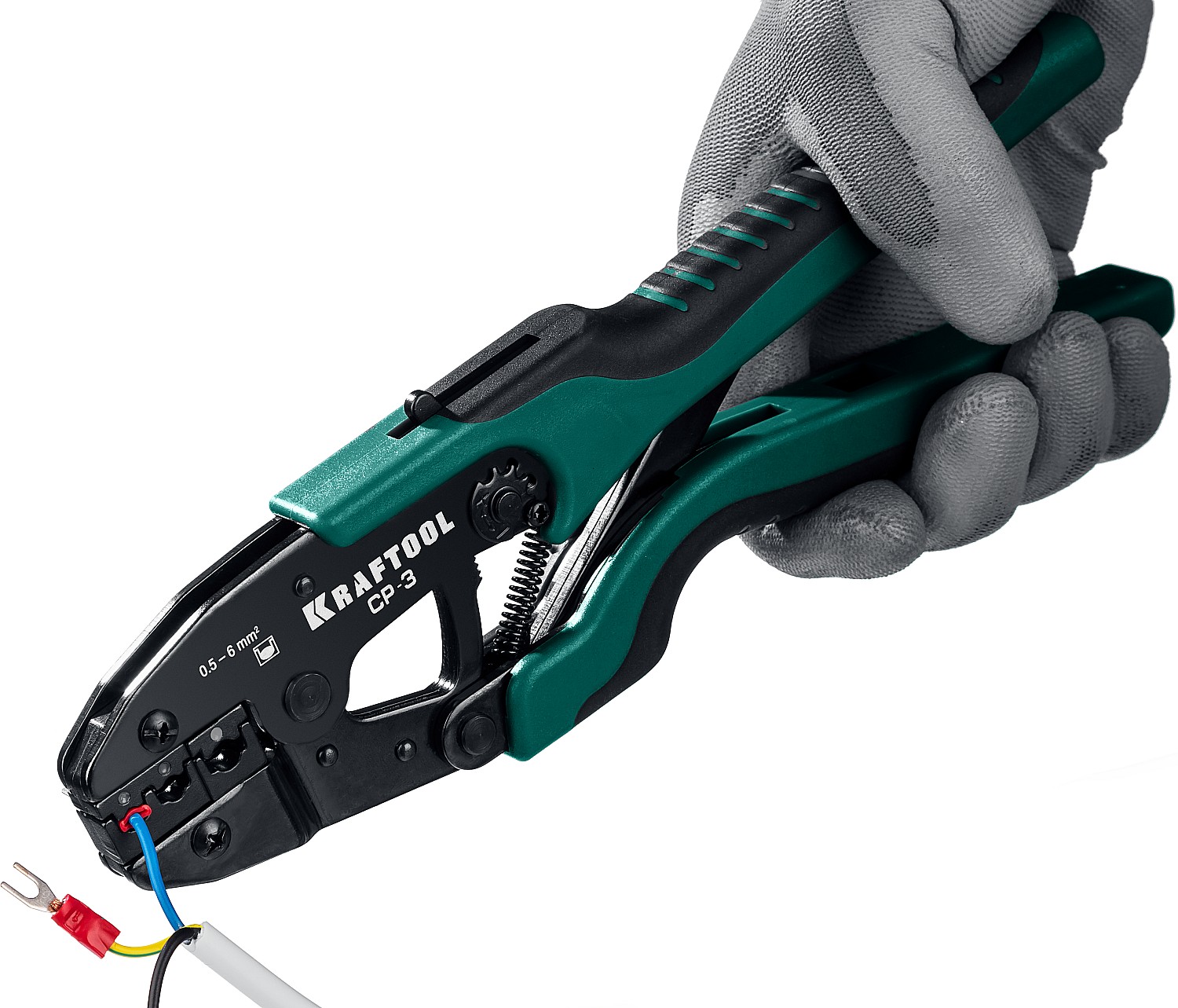 KRAFTOOL CP-3, 0.5 - 6 мм2, для изолированных наконечников и соединительных муфт, пресс-клещи (45461-3)