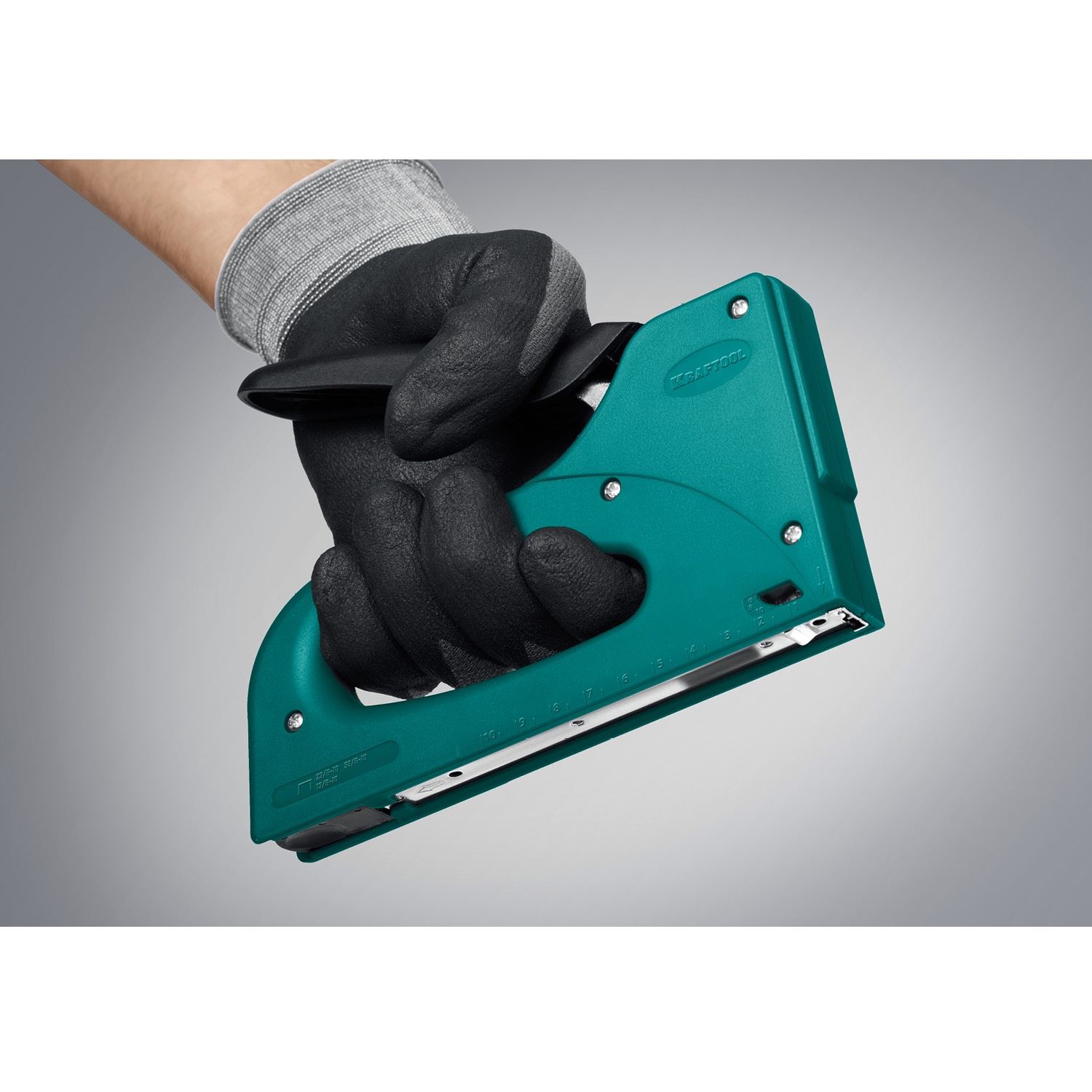 KRAFTOOL STRIKE 53, 3-в-1: тип 53 (A/10/JT21) 23GA (6 - 10 мм)/13/23, пластиковый мощный степлер (3189)