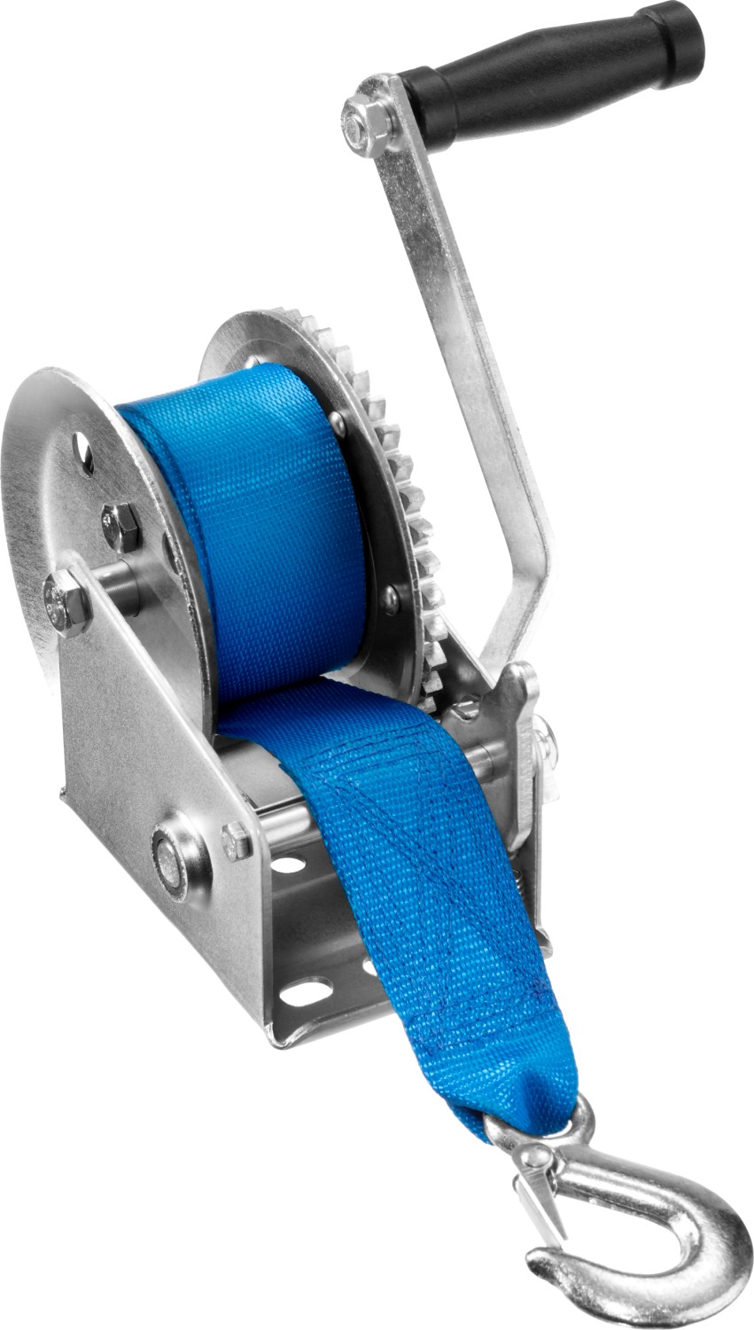 ЗУБР 0.5 т, 8 м, ручная барабанная тяговая ленточная лебедка, Профессионал (43115-0.5)