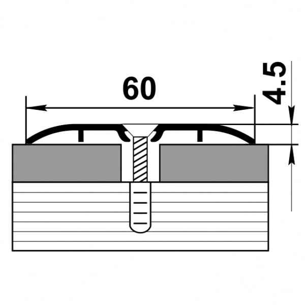 Профиль стыкоперекрывающий  ПС-07-1.900.001 (без покрытия) открытый крепеж 60мм*4,5мм