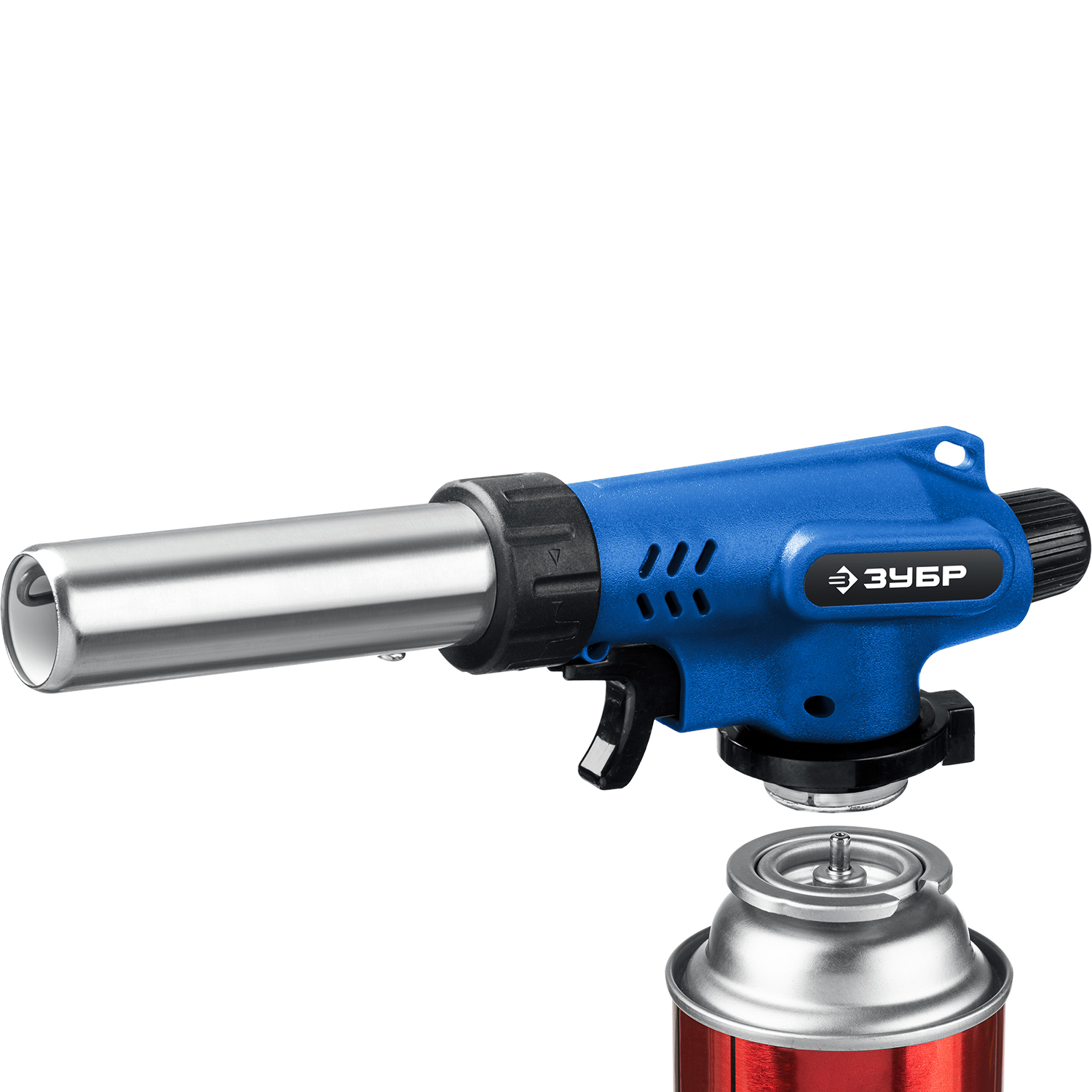 ЗУБР ГП-500, 1300°C, увеличенный выход пламени, газовая горелка с пьезоподжигом на баллон с цанговым соединением, Профессионал (55552)