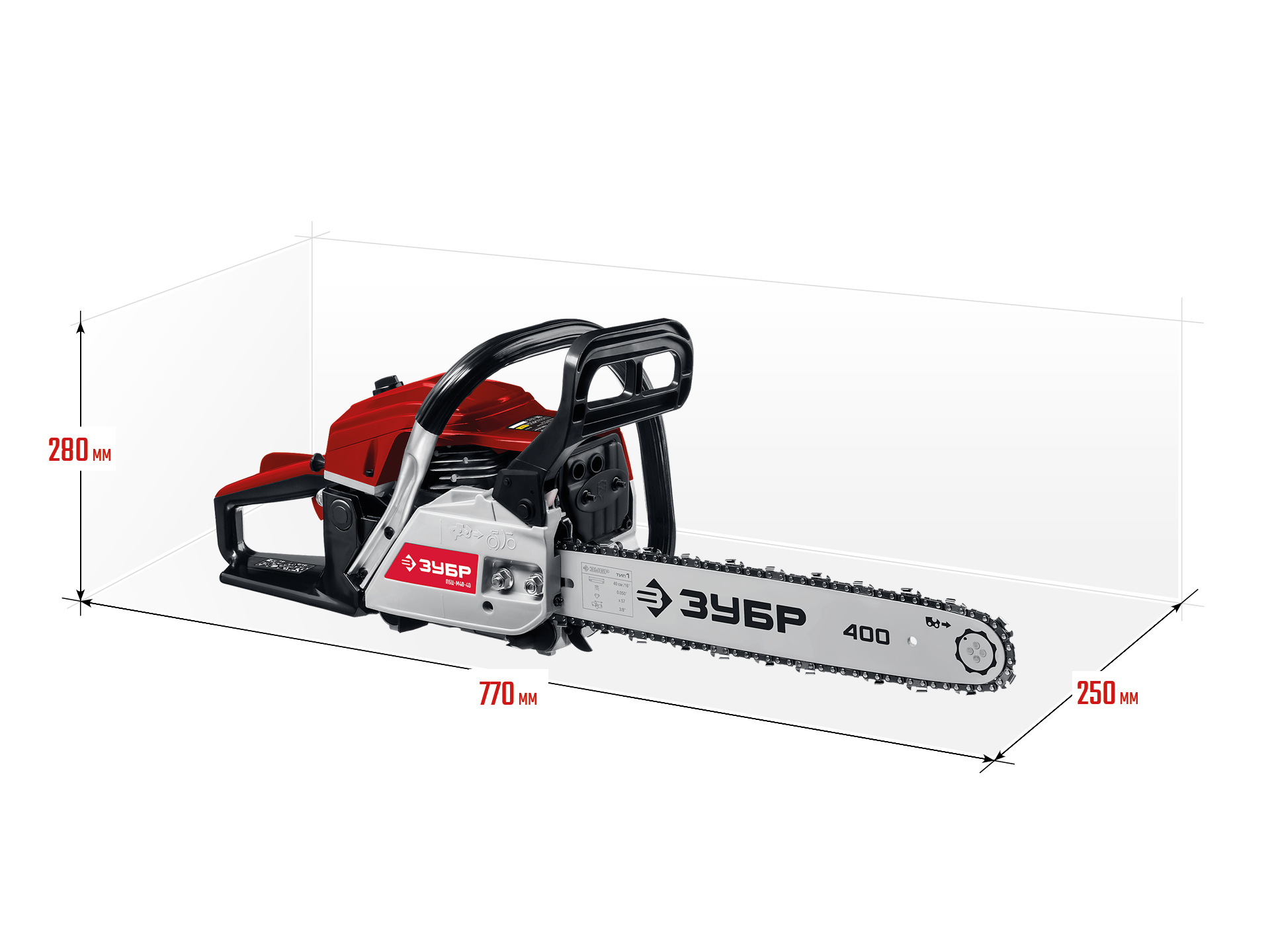 ЗУБР 40 см3, 40 см, бензопила (ПБЦ-М40-40)