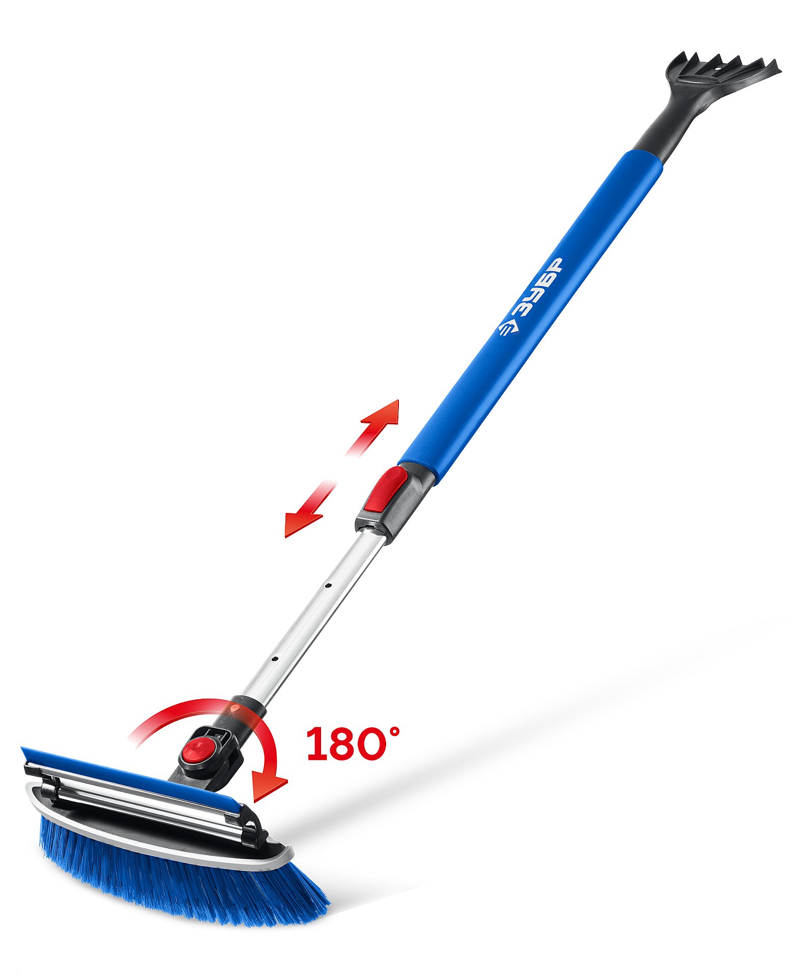 ЗУБР телескопическая щётка с поворотной головой и водосгоном от снега автомобильная, 940-1310 мм, Профессионал (61063)