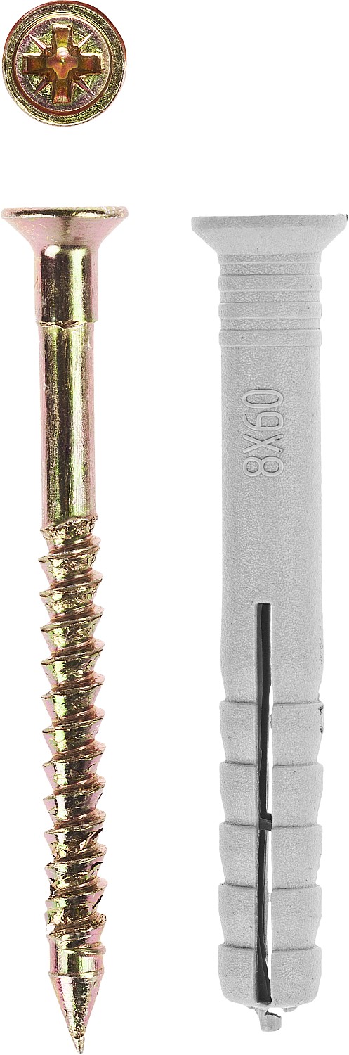 ЗУБР 8 х 140 мм, потайной бортик, 2 шт, дюбель-гвоздь (4-301346-08-140)